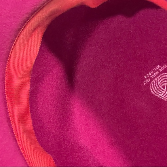 Wool Felt Hat Pink Fuchsia Bow Mysha Bucket Hat - Picture 12 of 16
